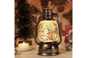 JEDAWN Christmas Decorations Indoor-Musical Snow Globe Christmas,Santa Christmass Tree Lighted Scene Snow Globes Lantern USB or Battery Powered,Christmass Decorations Decor for Home
