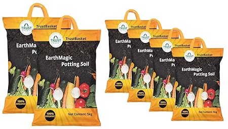 TrustBasket Enriched Organic Earth Magic Potting Soil Fertilizer for Plants -10 Kg and TrustBasket Enriched Organic Earth Magic Potting Soil Mix with Required Fertilizers for Plants- 20 K