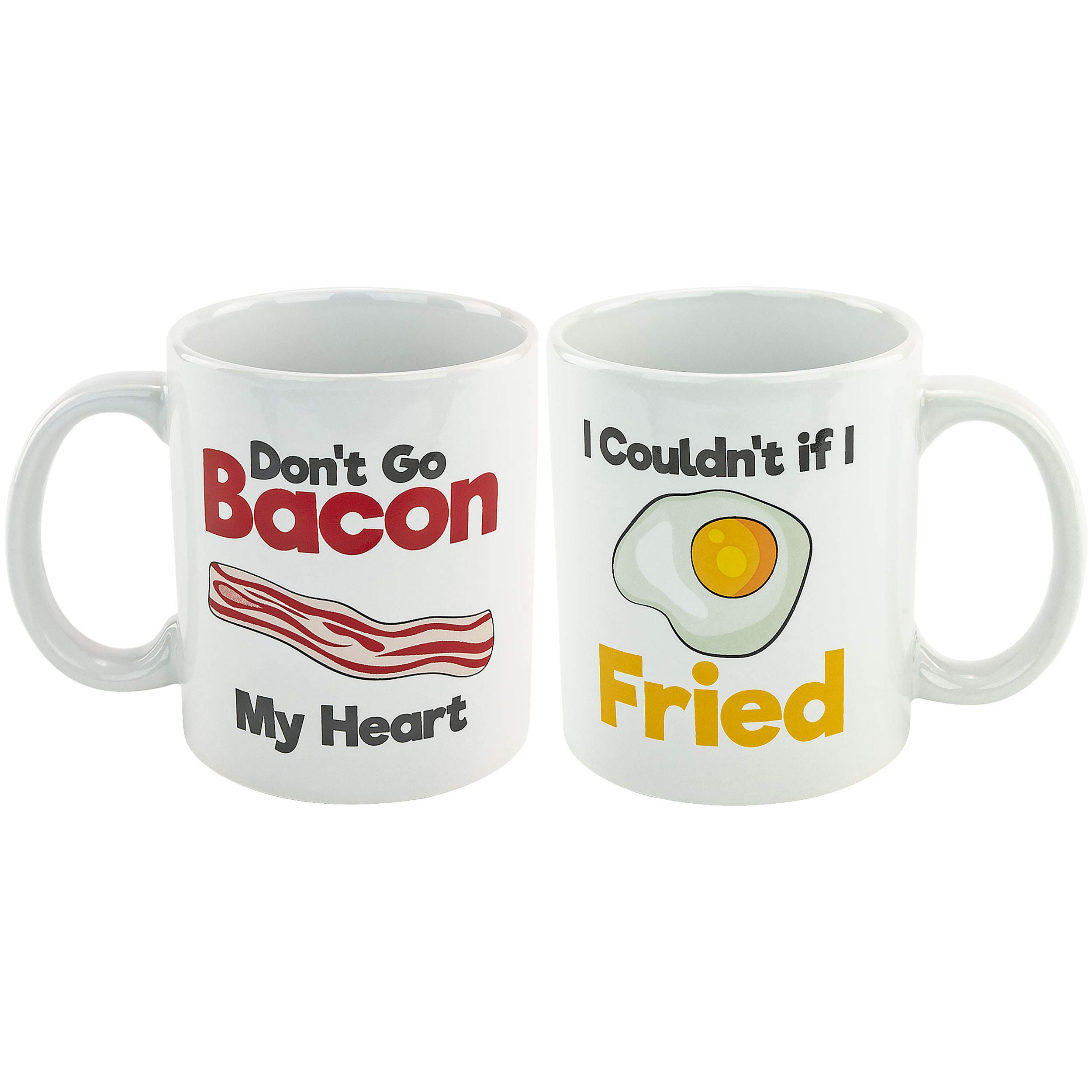 Fairly Odd Novelties FON-10318 Standard Novelty Coffee Mug, Ceramic, Don't go Bacon My Heart Eggs Set