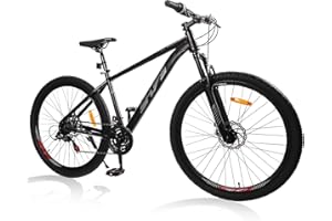 SmiloSprk Mountain Bike for Men/Women, 26/27.5 Inch, 21-Speed Twist Shifting, Disc Brakes, Adult MTB Bicycle with Suspension Fork, Easy Assembly, Ideal for Adventurers