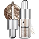 QIC Liquid Glitter Eyeshadow, Metallic & Shimmer Finish, Long Lasting, Non-Creasing, Smudge-proof, Lightweight Formula Liquid Eyeshadow for All Skin Tones, Buildable Color (03 Desert)