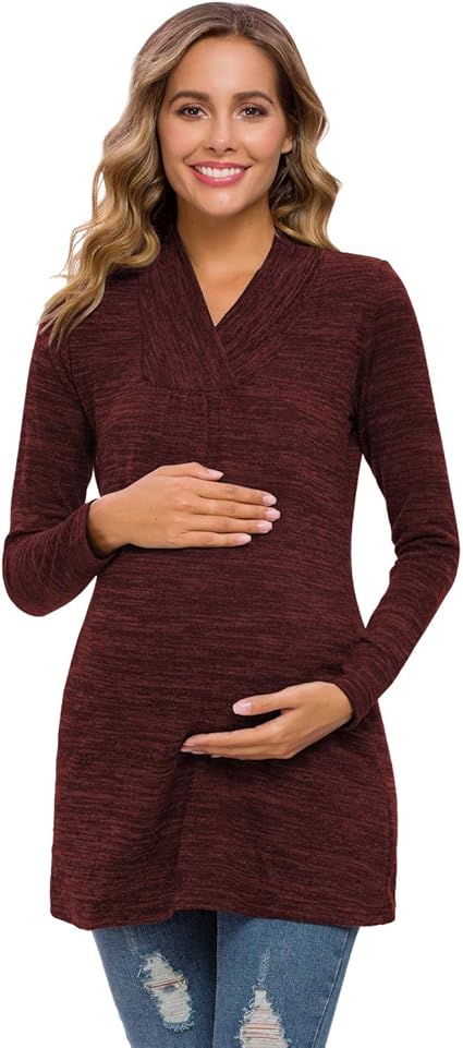 red maternity sweater dress