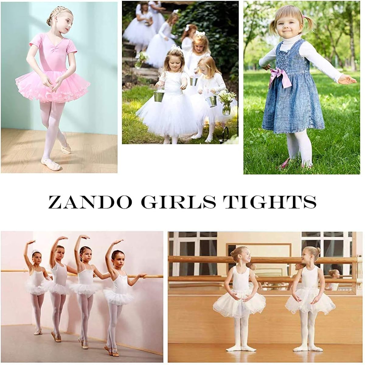Zando Girls Stretchy Dance Tights Comfort Colorful Leggings Pants Elastic Ballet Footed Tight for Girl: Clothing