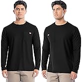 Wrangler Mens Long Sleeve UPF 40 Performance Pocket T-Shirt, 2-Pack