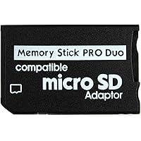 AMGUR Memory Stick Pro Duo Adapter, Micro SD/Micro SDHC TF Card to Memory Stick MS Pro Duo Card for Sony PSP, Playstation Por
