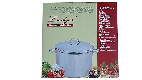 2pc Lindy especialidad de la colección 21Qt Stockpot, T304 ...