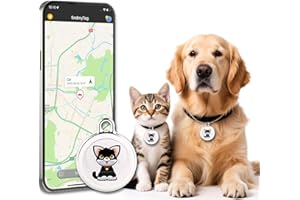 VKAFW GPS Tracker for Dogs Cats Smart Pet GPS Tracker Mini Real-Time Pet Locator Waterproof Lightweight Locator with 1-Year Battery Track History| Android and iOS Universal | No Subscription