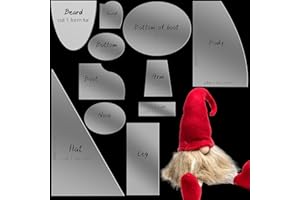 Jutom 11 Pcs Christmas Gnome Patterns for Sewing Basic Gnome Patterns Sewing Ruler Template Acrylic Quilting Ruler Non Slip for Christmas DIY Making Supplies