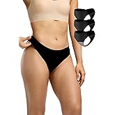 La LiVita Seamless Thong Period Underwear for Women Teens Light Flow Moisture Wicking Side Leak Prevention Panties 3 Pack