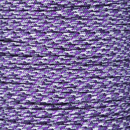PARACORD PLANET 10, 25, 50, and 100 Foot Hanks of 425 Paracord (3mm) - Made of 100% Nylon for Tactical, Crafting, Survival, General Use, and Much More (Purple Camo, 100 Feet) — image 1