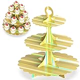 Humlindo 2 Pack Gold Cupcake Tower Stand