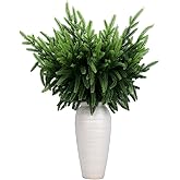 PABREY 16 Pcs Realistic Norfolk Pine Stems, 18" Artificial Norfolk Pine Branches, Faux Christmas Greenery Evergreen Stems Picks for Vase DIY Crafts Christmas Green Decorations Indoor Home Décor