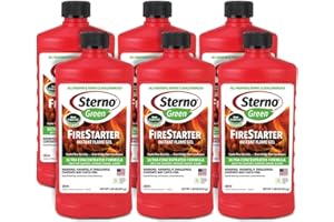 Sterno Fire Starter Fluid Gel - Firestarter for Instant Flame, Concentrated Ethanol Fuel for Camp Fire or Fireplace, All-Weather Ethanol Burner for Indoor & Outdoor, 16 Oz Each, Pack of 6 Bottles