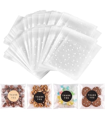Aazon.co: Jagrove 100PCS Cellophane Bags 4X4.5 Inch Clear Self...