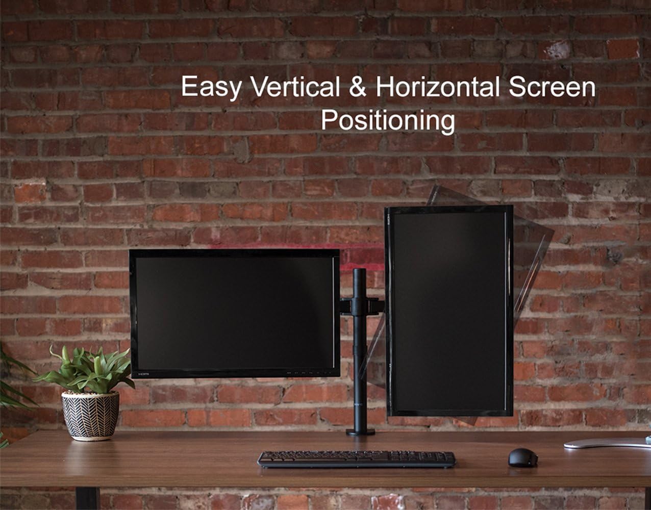 VIVO Dual LCD Monitor Desk Mount Stand Heavy Duty Fully Adjustable fits 2 /Two Screens up to 27" (STAND-V002): Computers & Accessories