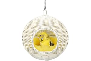 Jevnd Chewproof Steel Frame Bird Nest for Cage, Washable Small Bird Bed Hammock Hideout Lay Eggs Parakeet Nest Sleep, Parakee