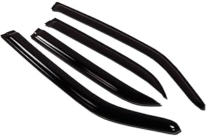 Tuningpros WV-373 Outside Mount Window Visor Deflector Rain Guard Dark Smoke 4-pc Set, Compatible with 2004-2008 Pontiac Grand Prix