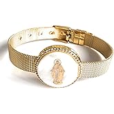 Miraculous Virgin Charm Cuff Bracelet Virgen la Milagrosa