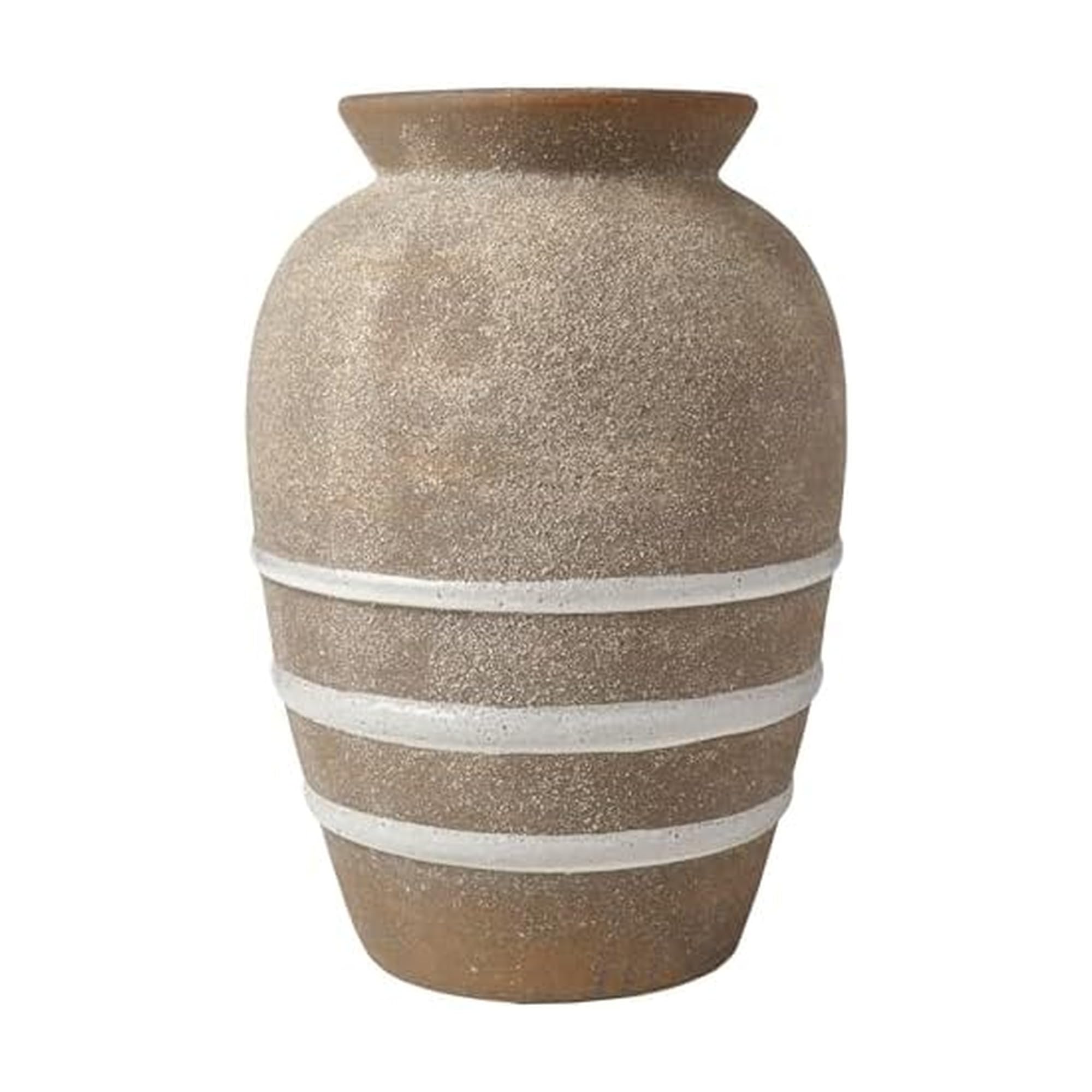 Mikasa Textured Stripe Ceramic Vase, 6.89x6.89x10.04