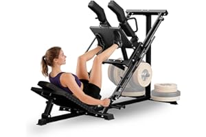 Joankaren Leg Press Hack Squat Machine for Home Gym 3-in-1 Leg Press,Hack Squat&Calf Raise Machine with Adjustable Backrest,H