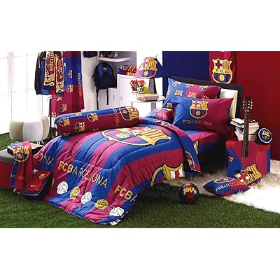 Buy Barcelona Fc Football Club Official Licensed Bedding Set Bed Sheet Pillow Case Bolster Case Comforter Bc001 Set B 1 60x78 Queen Size Online In Indonesia B0160lw2gw