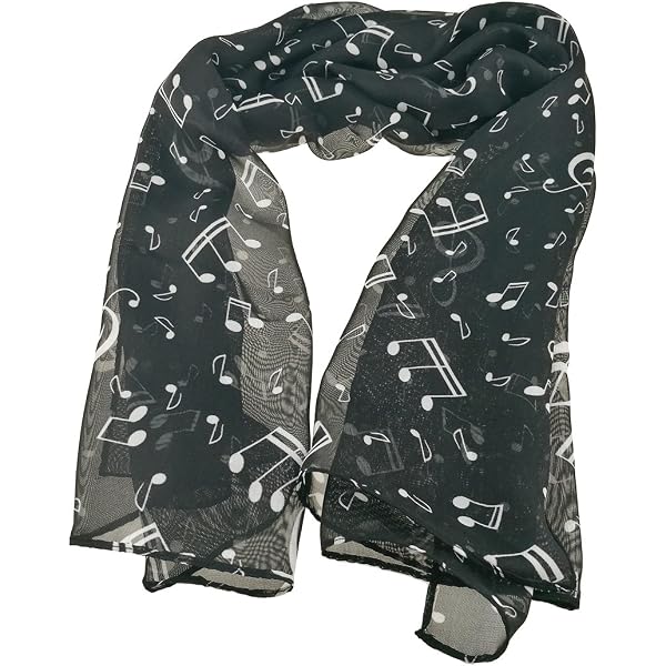 Foulard Mousseline Satin Notes De Musique Piano Clavier - Écharpe Élégante Et Douce Hat To Socks