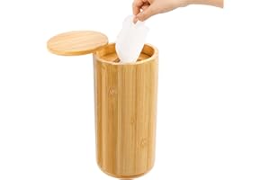 Axcoix Bamboo Wipes Dispenser Container, Disinfecting Wipes Container Holder Fit for Disinfecting Wipes, Flushable Wipes Dispenser for Bathroom Kitchen Home