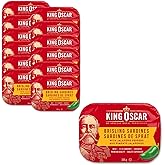King Oscar, Brisling Sardines with Jalapeño Peppers, 106 gram cans (Packs of 12)