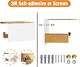 HITSLAM Brushed Gold Toilet Roll Holder with Phone Shelf SUS 304 view 4