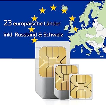 Carte Sim Prépayée Europe 23 Pays Avec 4go 30 Jours