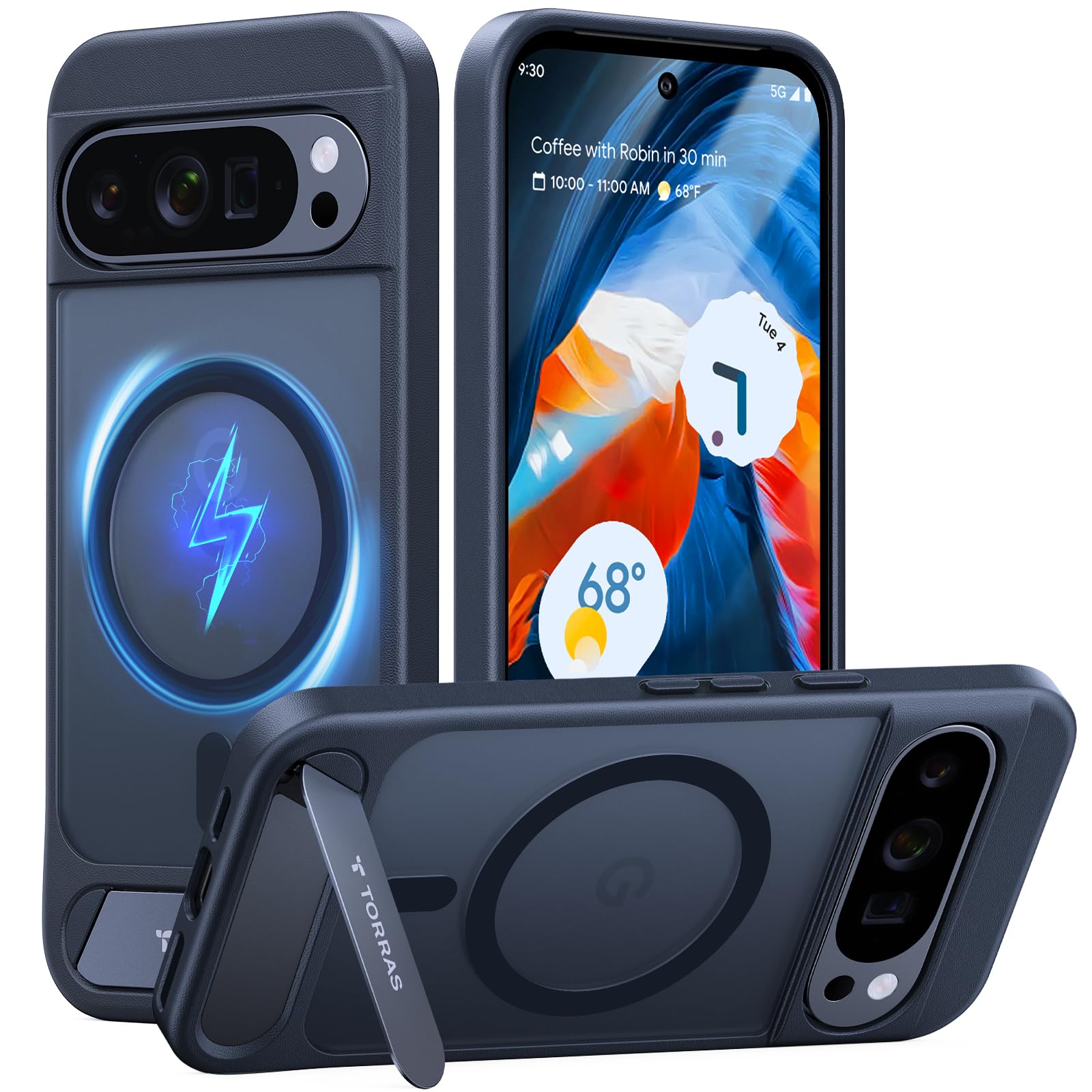 Photo 1 of TORRAS Magnetic & Stand for Google Pixel 10 Pro Case/Pixel 10 Case, Fit for MagSafe & Pixelsnap, Mil-Grade Protection, Slim Fit for Pixel 10/10 Pro Phone Case with Flush Kickstand, Translucent Black