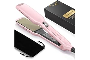 Wavytalk Wet to Straight Hair Straightener, Titanium 1.75 Inch Wide Vent Sesh Flat Iron for Damp or Dry Hair, Straightener with Dual Voltage Leave Silky Smooth Look, 20% Faster Styling, Pink