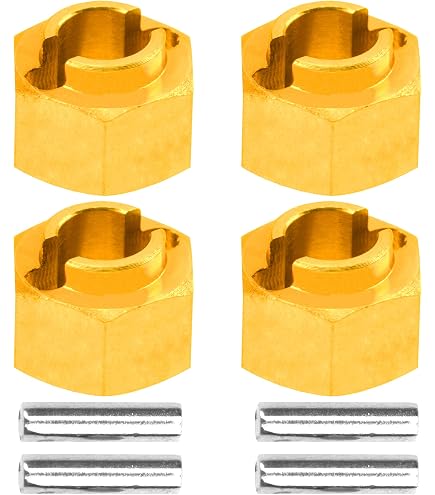 GPM Upgrade Parts for Traxxas TRX-4 Brass Wheel Hex Adapters 23mm - 4Pc Set