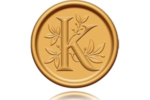 KKJCXY 20 Pack Letter K Wax Seal Stickers, Antique Gold Initial Alphabet Self-Adhesive Wax Stickers for Wedding, Party, Birthday, Christmas Envelope Seals