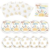 Here Comes The Son Baby Shower Decorations, Sunshine Plates and Napkins Disposable Retro Boho Sun Party Supplies for Boys Kids Birthday, Here Comes The Sun Baby Shower Decorations, Serve 20