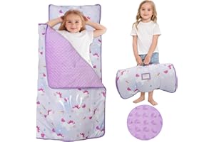 KNOIER Extra Large Toddler Nap Mat with Pillow and Blanket, 55.1''x 23'' Soft Toddler Sleeping Mat, Portable Nap Mats for Daycare, Preschool