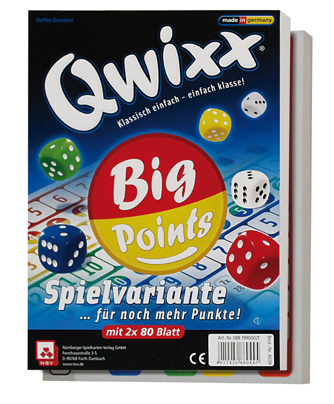 NSV 4039 Qwixx Big Points Game Block Dice Game Amazon.co.uk Toys