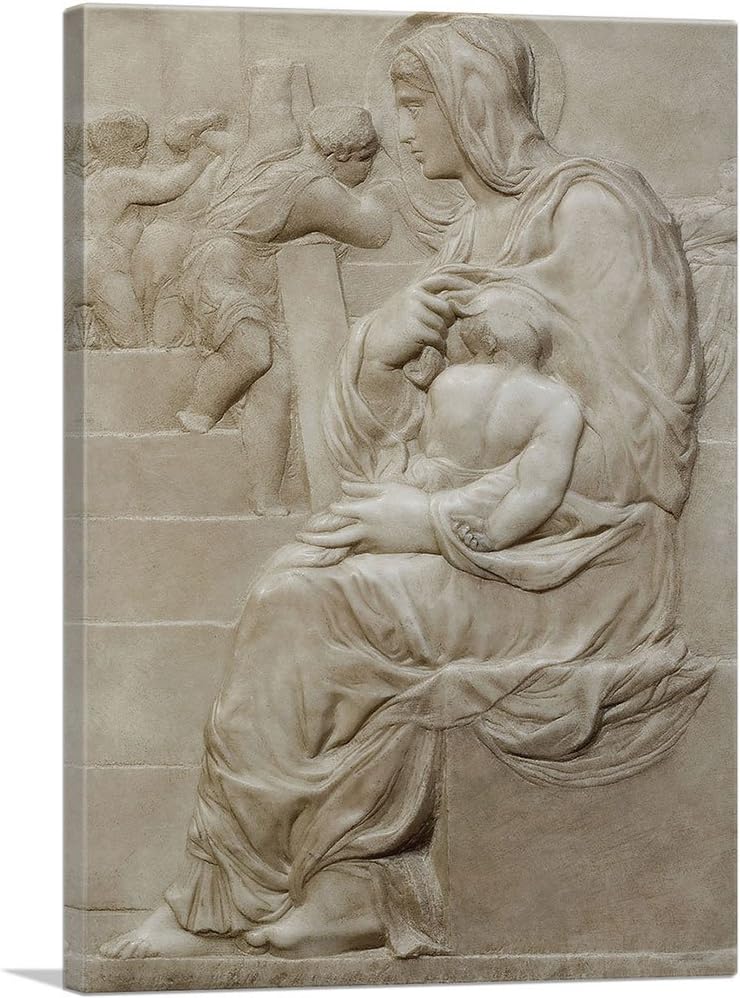 Amazon.com: ARTCANVAS Madonna of The Stairs 1492 Canvas Art Print by Michelangelo - 60" x 40" (1.50" Deep): Posters & Prints