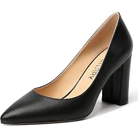 Amazon.com | GUAVAIVY Women's Pumps, Pointed Closed Toe Mid Heel