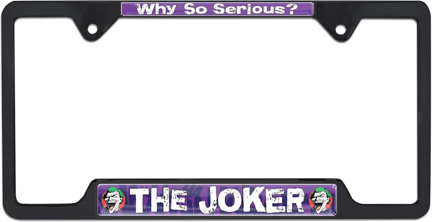 Joker All Metal Black Open License Plate Frame Automotive