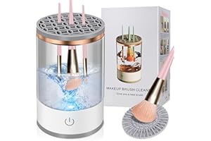 RUIRGO Electric Makeup Brush Cleaner - Portable Compact Design for Travel Home Use - Professional Makeup Brush Cleaning Machine - Automatic Makeup Brush Cleaner in Efficient for Beauty Women, Girls