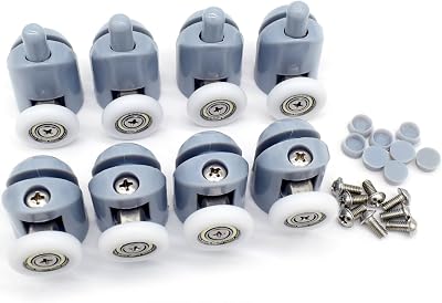 YUANQIAN 8 Pack Shower Door Rollers Wheels 25mm Curved Fit (4/4)