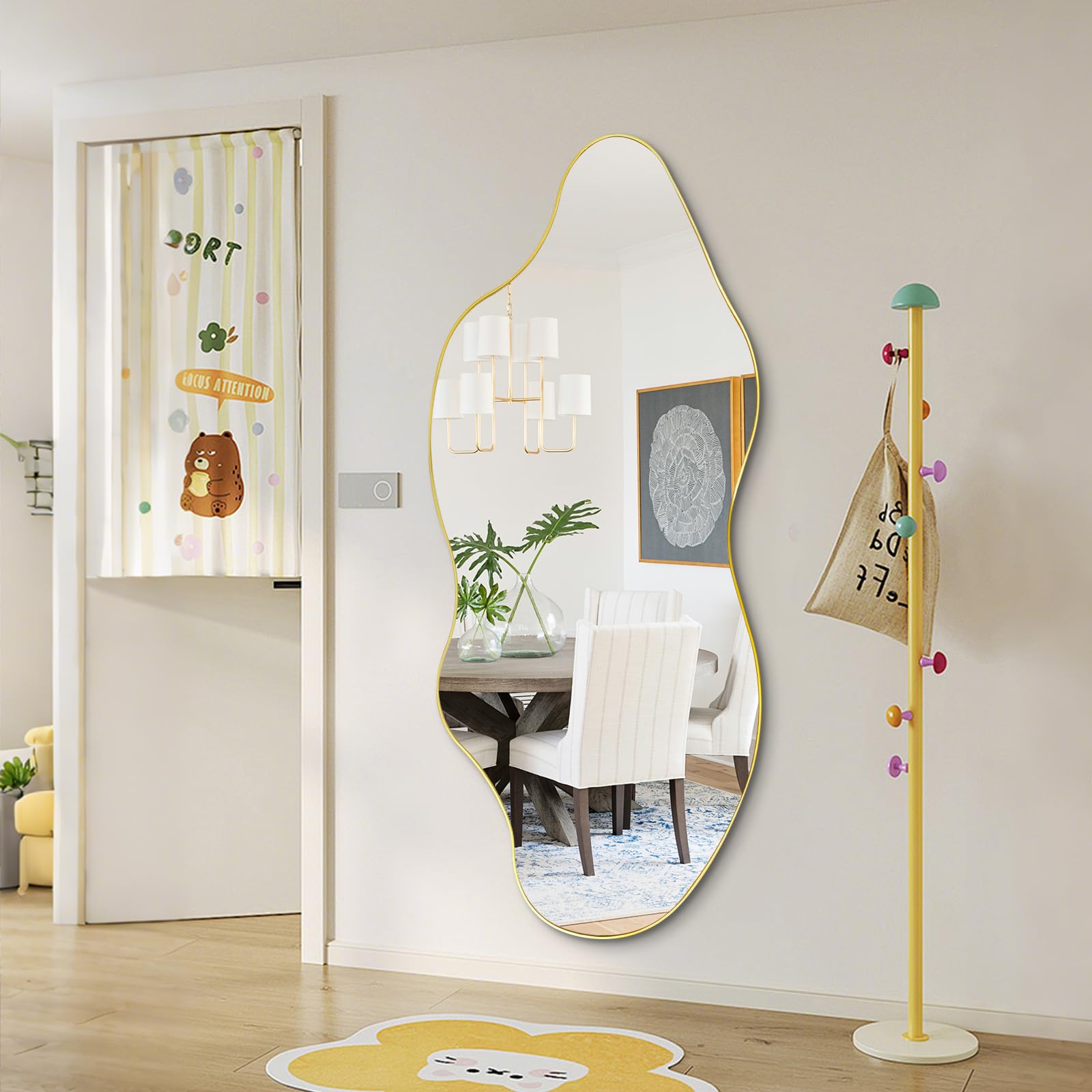 DAOYIJIAJU Large Irregular Mirror, Asymmetrical Wall Mirror Full Length, 59