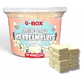 G-BOX Freeze Dried Ice Cream Cubes, Vanilla Flavor, 2.5 oz| Freeze Dried Camping Food, NASA Space Dessert, Halloween Candy, Perfect for Camping, Outdoor, Party (2.5 OZ, Vanilla)
