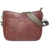 CIVECHOL Crossbody Bag for Women Bohemian Vintage Stylish Purse Vegan Leather Shoulder Bag with Adjustable Wide Strap