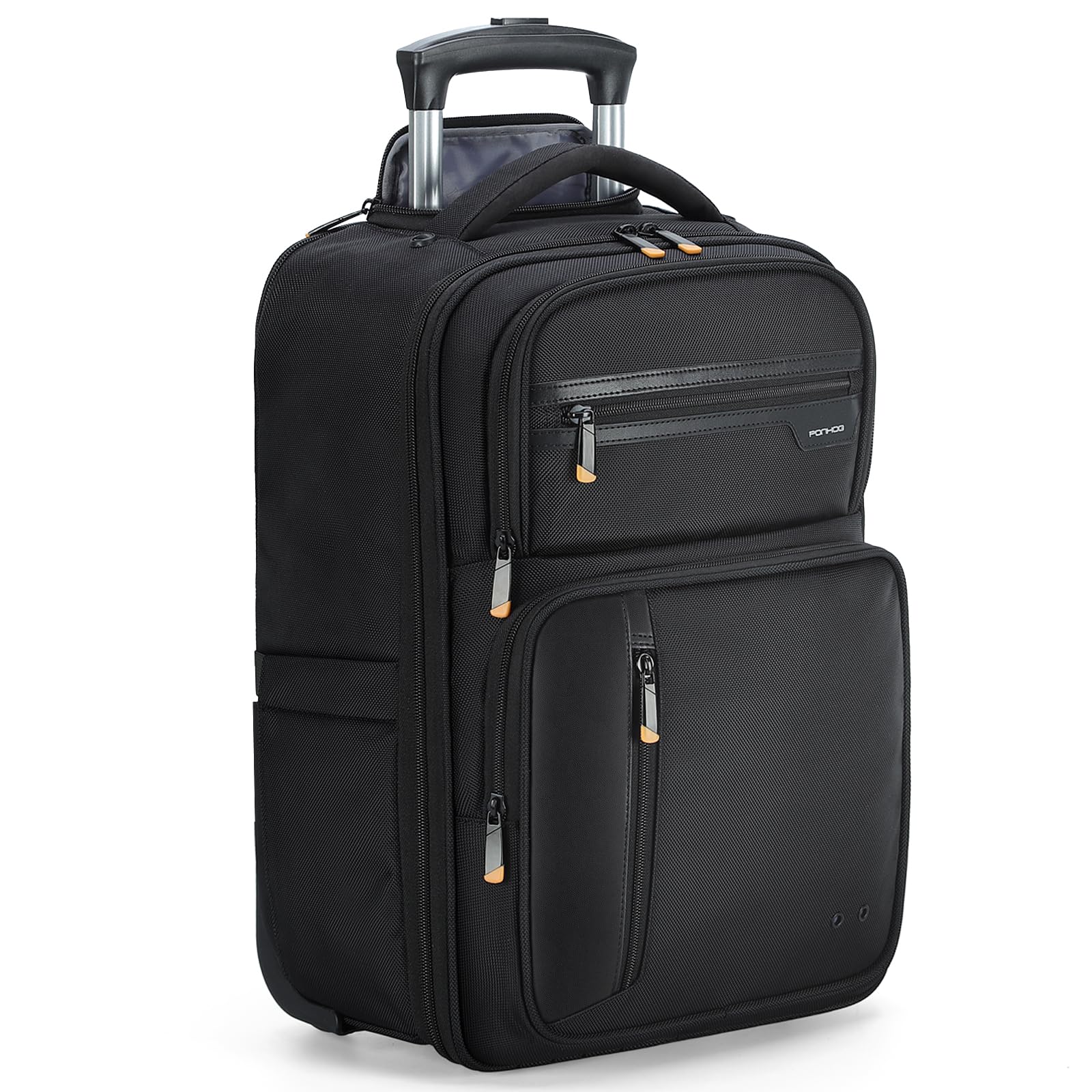 Photo 1 of Ponhog Rolling Backpack, 15.6 inch Laptop Backpack with Wheels, Flight Approved Water Resistant Underseat Carry on Lugagge Wheeled Bag for Men Women Adults, Black