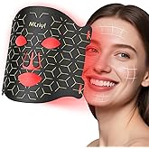 Red Light Therapy Mask, 7 Modes Portable LED Face Mask Light Therapy, 2000mAh USB-C Rechargeable Wired Controller, Blue, Orange, Timing Function, 830NM Infrared & Red Light Mask for Home & Travel