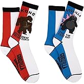 Everything Legwear Godzilla x Kong Crew Socks (2 Pair) - Collegiate Colorblock - One Size Fits Most