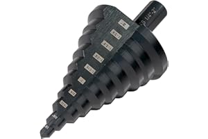 HSS 1/4-2 Inch Large High Speed Steel Step Drill bits, Doubles Flutes Large Step Bits for Hole Drilling in Iron, Copper, Aluminum, Wood, Plastic Visit The Jerax tools Store