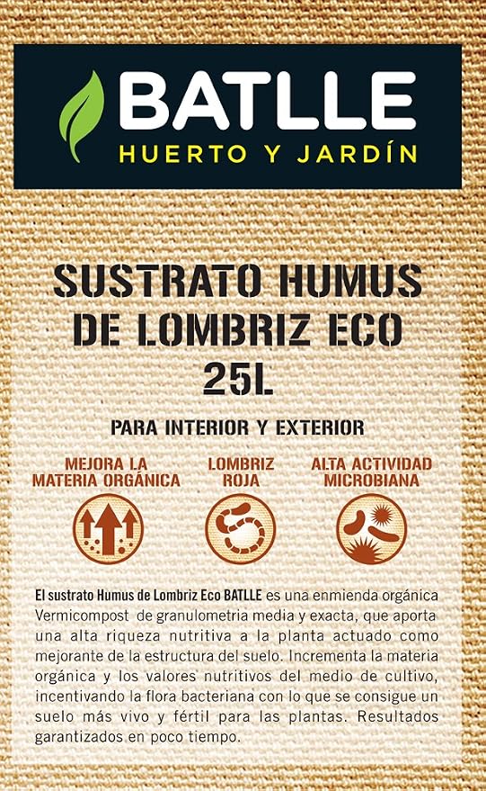Sustratos Ecológicos Sustrato Humus Lombriz 25l. Batlle + Sustrato ...